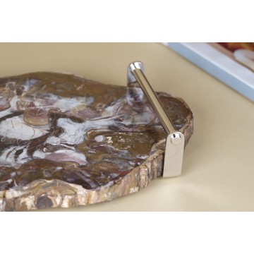 Petrified wood table tray