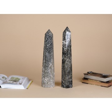 Ocean Jasper Obelisk pair
